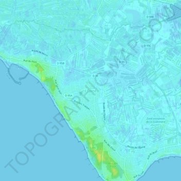 Mappa topografica L'Épine, altitudine, rilievo
