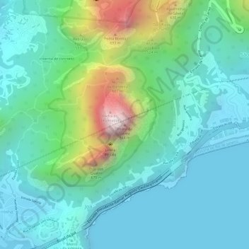 Mappa topografica Pedra da Gávea, altitudine, rilievo