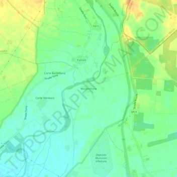 Mappa topografica Massimbona, altitudine, rilievo