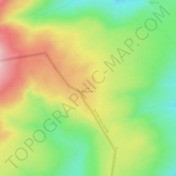 Mappa topografica Blake Hill, altitudine, rilievo