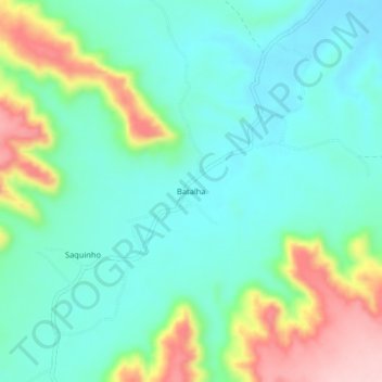 Mappa topografica Batalha, altitudine, rilievo
