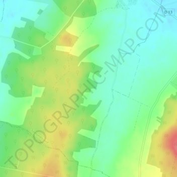 Mappa topografica Roche Fontaine, altitudine, rilievo