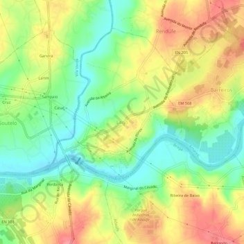 Mappa topografica Lago, altitudine, rilievo