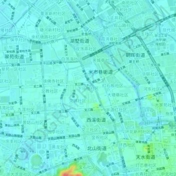 Mappa topografica 下马塍社区, altitudine, rilievo