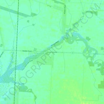 Mappa topografica River Canard, altitudine, rilievo