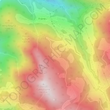 Mappa topografica Colombi, altitudine, rilievo