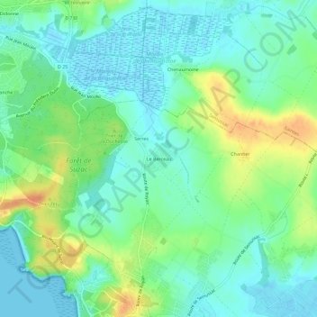 Mappa topografica Le Berceau, altitudine, rilievo