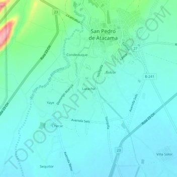 Mappa topografica Larache, altitudine, rilievo