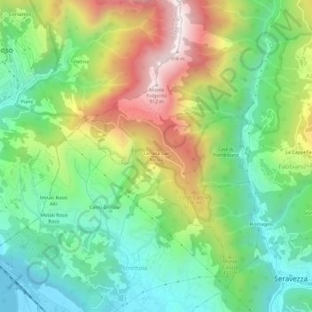 Mappa topografica Cerreta San Nicola, altitudine, rilievo