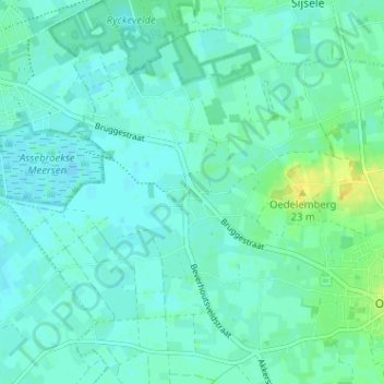 Mappa topografica Vliegend Paard, altitudine, rilievo