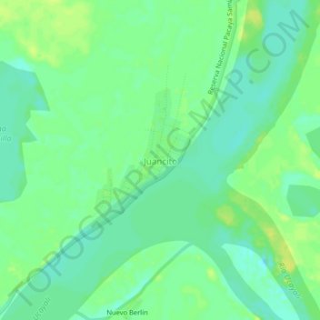 Mappa topografica Juancito, altitudine, rilievo