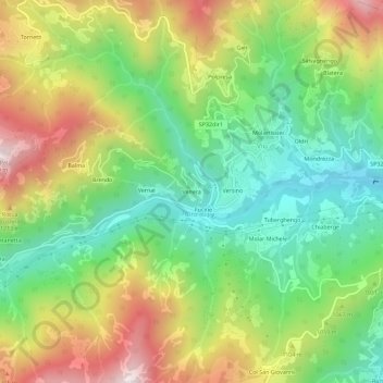 Mappa topografica Venera, altitudine, rilievo