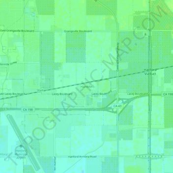 Mappa topografica Hamblin, altitudine, rilievo