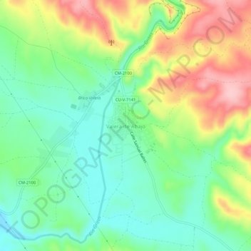 Mappa topografica Valera de Abajo, altitudine, rilievo