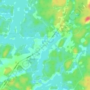 Mappa topografica Dunchurch, altitudine, rilievo