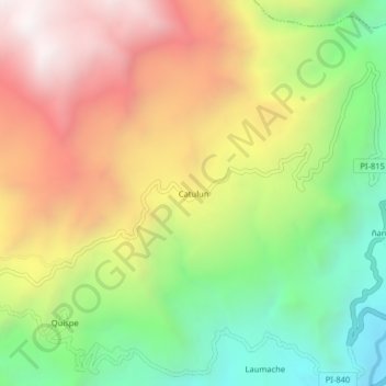 Mappa topografica Catulun, altitudine, rilievo