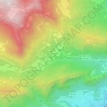 Mappa topografica Espinalbet, altitudine, rilievo