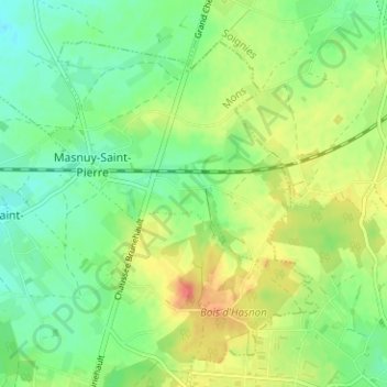Mappa topografica Pied en Veau, altitudine, rilievo