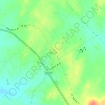 Mappa topografica McDade, altitudine, rilievo