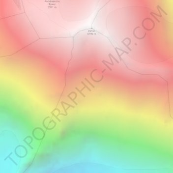 Mappa topografica Alaska Range, altitudine, rilievo