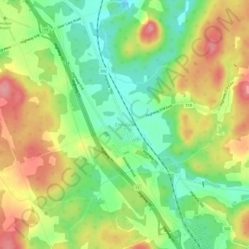 Mappa topografica Emsdale, altitudine, rilievo