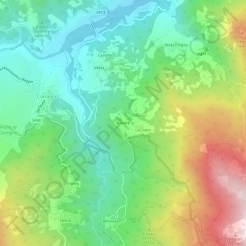 Mappa topografica Ballone, altitudine, rilievo