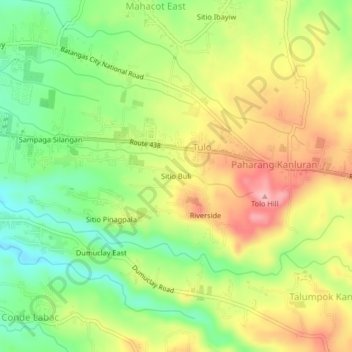 Mappa topografica Sitio Buli, altitudine, rilievo