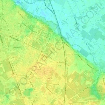 Mappa topografica Gobson, altitudine, rilievo