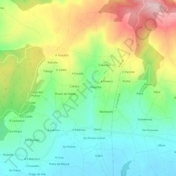 Mappa topografica Costa, altitudine, rilievo