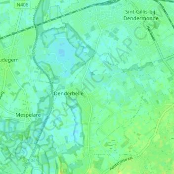 Mappa topografica De Kapelle, altitudine, rilievo