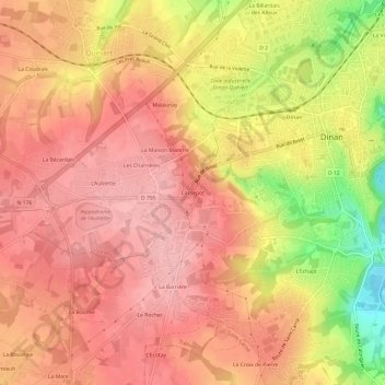 Mappa topografica Cassepot, altitudine, rilievo