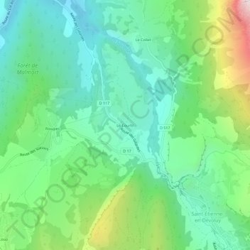 Mappa topografica Le Courtil, altitudine, rilievo
