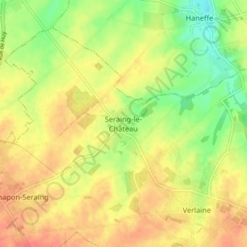 Mappa topografica Seraing-le-Château, altitudine, rilievo