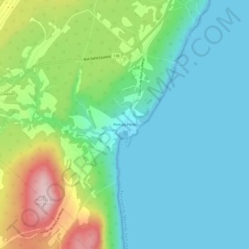 Mappa topografica Port-au-Persil, altitudine, rilievo