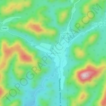 Mappa topografica Maredumilli, altitudine, rilievo