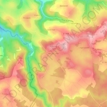 Mappa topografica Mas de Lafon, altitudine, rilievo