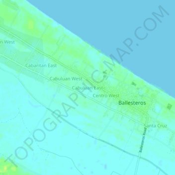 Mappa topografica Cabuluan East, altitudine, rilievo