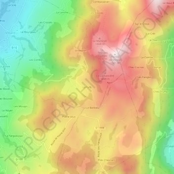 Mappa topografica La Fully, altitudine, rilievo