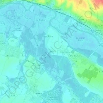 Mappa topografica Le Gua, altitudine, rilievo