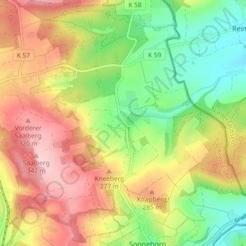 Mappa topografica Uhlental, altitudine, rilievo