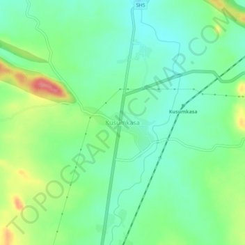 Mappa topografica Kusumkasa, altitudine, rilievo