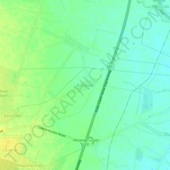 Mappa topografica Asturias, altitudine, rilievo