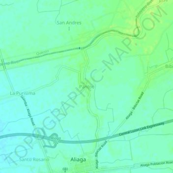 Mappa topografica Pantoc, altitudine, rilievo
