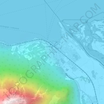 Mappa topografica Le Bouveret, altitudine, rilievo