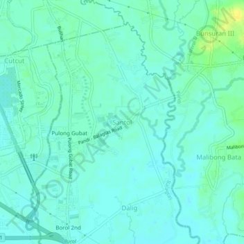 Mappa topografica Santol, altitudine, rilievo