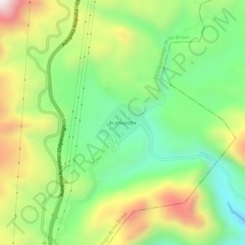 Mappa topografica Acahuizotla, altitudine, rilievo