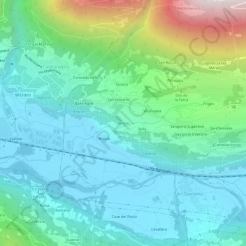 Mappa topografica Brione, altitudine, rilievo