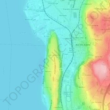 Mappa topografica Les Lombardets, altitudine, rilievo