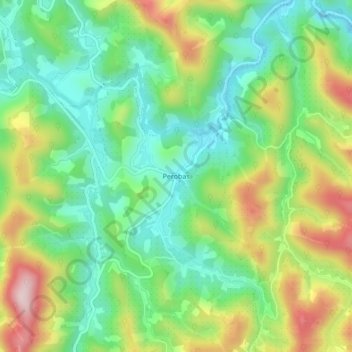 Mappa topografica Perobas, altitudine, rilievo