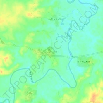 Mappa topografica San Jose, altitudine, rilievo
